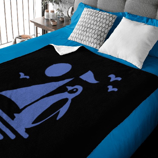 Penguin Sailboat Silhouette Minimalist Baby Blankets