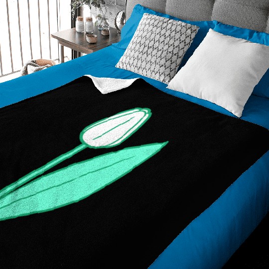 White Tulip Beautiful Flower Pretty Spring Summer Baby Blankets