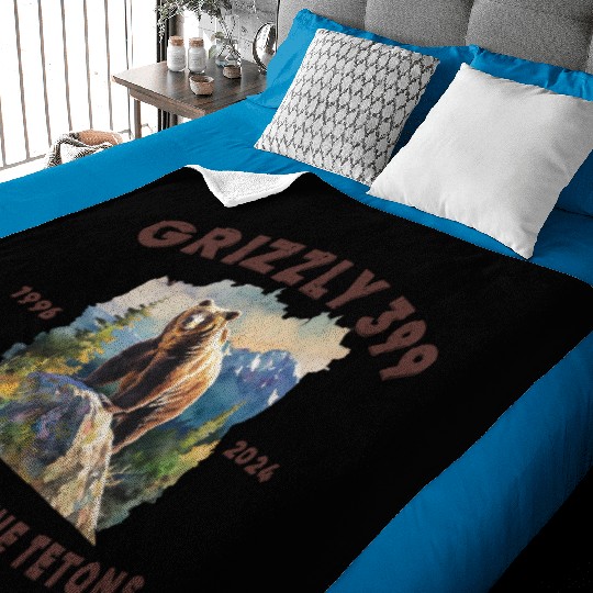 Grizzly 399 1996 - 2024, Queen of the Tetons Baby Blankets