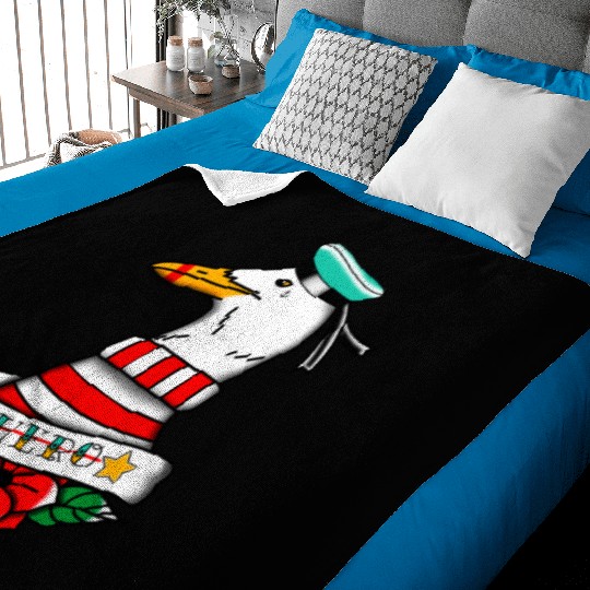 Hero Seagull Tattoo Baby Blankets
