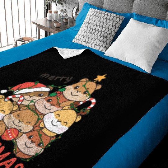 Hamster Christmas Tree Merry Christmas Baby Blankets