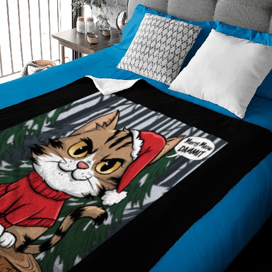 Merry Meow Dammit Cat Baby Blankets