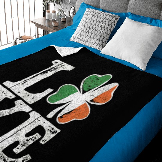 St Patricks Day Love Lucky Irish Shamrock Green Baby Blankets