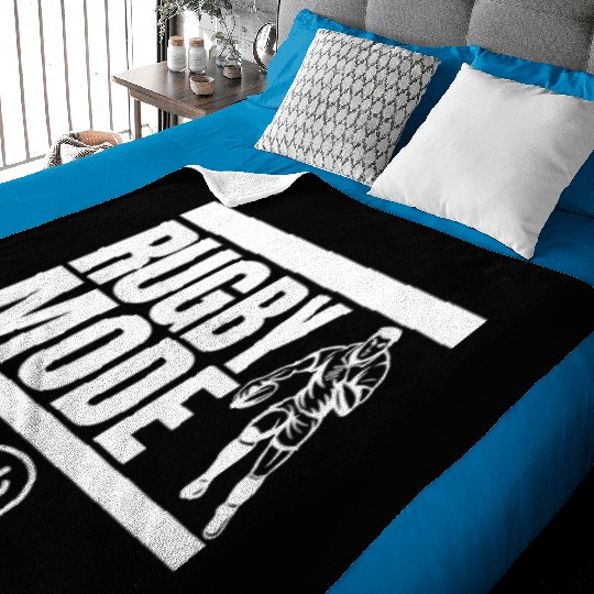 Rugby Mode On Funny Rugby Player Baby Blankets