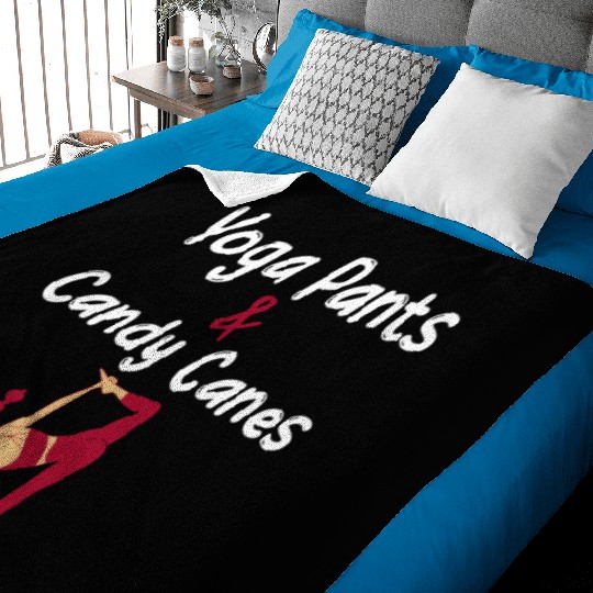 Yoga Pants & Candy Canes Christmas Yoga Baby Blankets