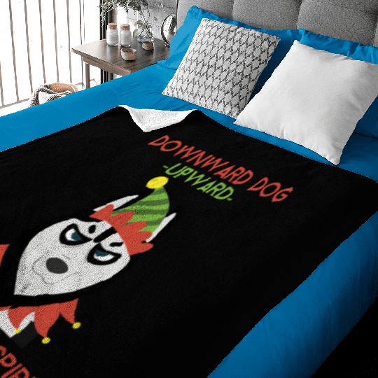 Downward Dog, Upward Christmas Spirit Baby Blankets