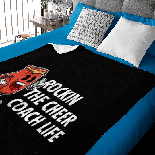 Rockin the Cheer Coach Funny Cheerleading Humor Baby Blankets