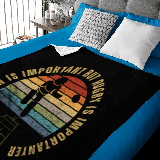 Rugby Player Education Is Important Funny Rugby Baby Blankets