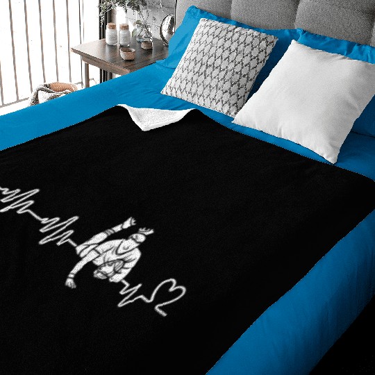 Rugby Player Heartbeat Funny Rugby Baby Blankets