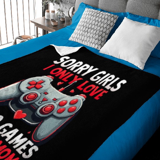 Valentines Day Boys kids Mom Son Video Games Gamer Baby Blankets