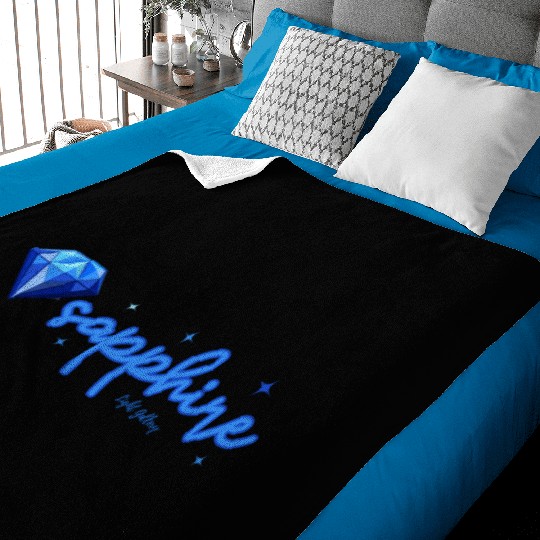 Sapphire gemstone jewel Baby Blankets