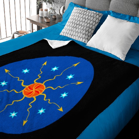 Sun, Stars and Space Circle Baby Blankets