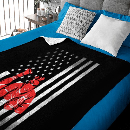 Rugby Player Vintage US Flag Proud Rugby Baby Blankets