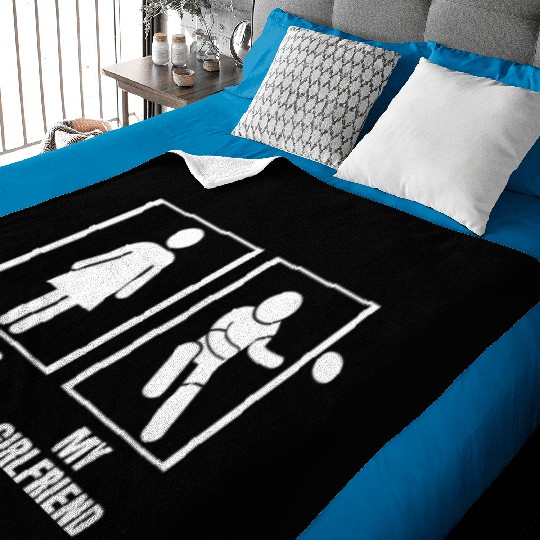 Rugby Player Your Girlfriend My Girlfriend Proud Baby Blankets