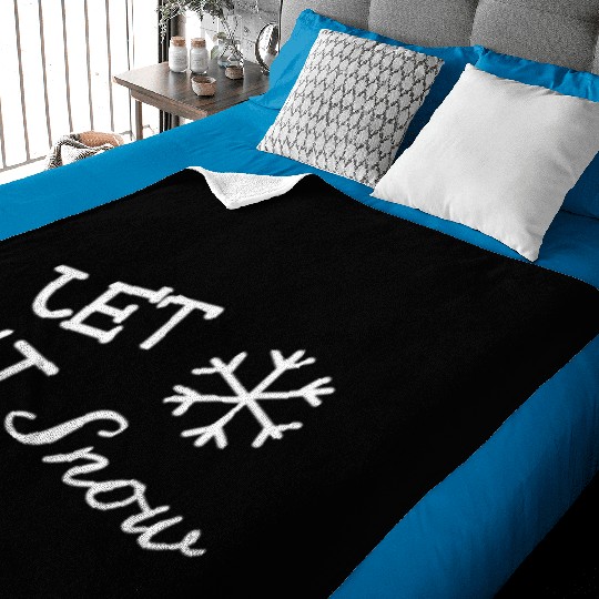Let it Snow Cool Ice Frost Christmas Snow flake Baby Blankets