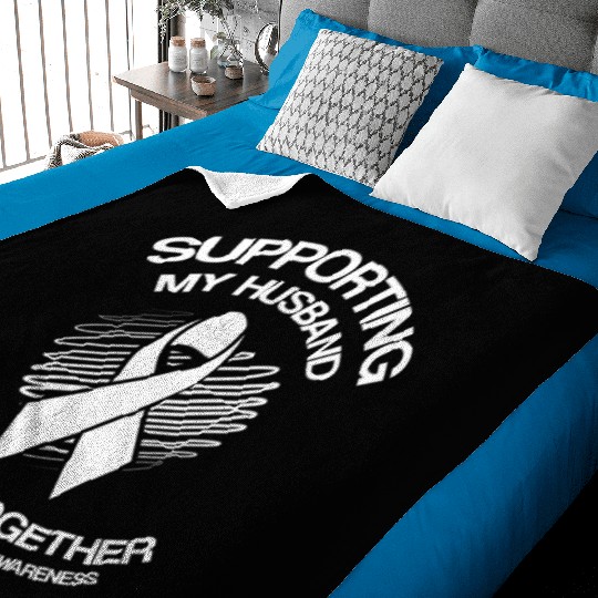 Lung Cancer Awareness Supporting Husband Baby Blankets
