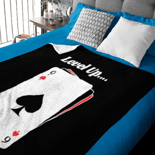 BLACK Men Baby Blankets For Game Card lovers - LEVEL UP