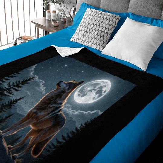 animal wolf Baby Blankets