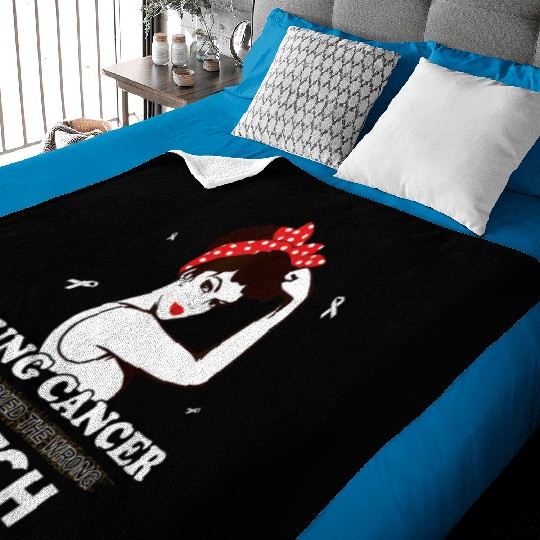 Lung Cancer You Picked The Wrong Bitch Funny Gifts Baby Blankets