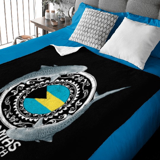 Tiger Beach Bahamas Flag Tiger Shark Bull Shark Baby Blankets