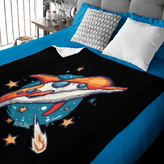 Super Funky Funk Dolphin Baby Blankets