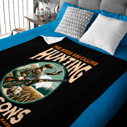 "THE BIRDS ARE CALLING HUNTING SEASONS" PHEASANT Baby Blankets
