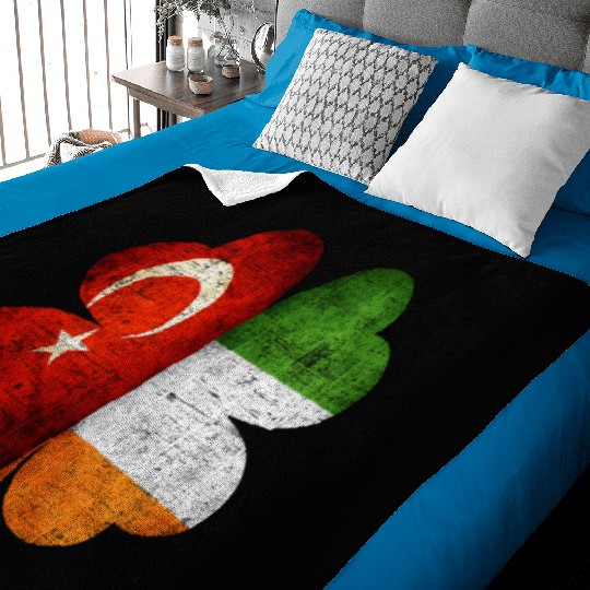 Turkish Irish Shamrock Turkey Ireland Flag Baby Blankets