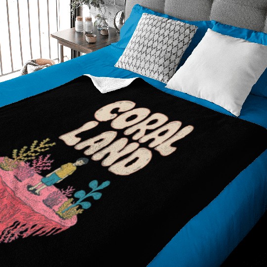 Rainbow Coral Land Baby Blankets