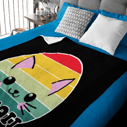 Kawaii Cat Face, Cat Lovers Baby Blankets