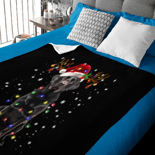 Black Lab Labrador Christmas Tree Light Baby Blankets