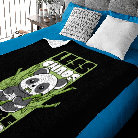 Less Chaos More Bamboo Panda Bear Friend Lover Baby Blankets