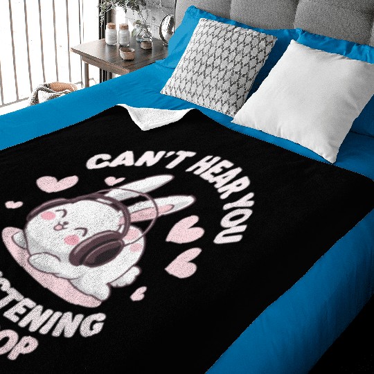 Can't Hear You K-Pop Bunny Baby Blankets