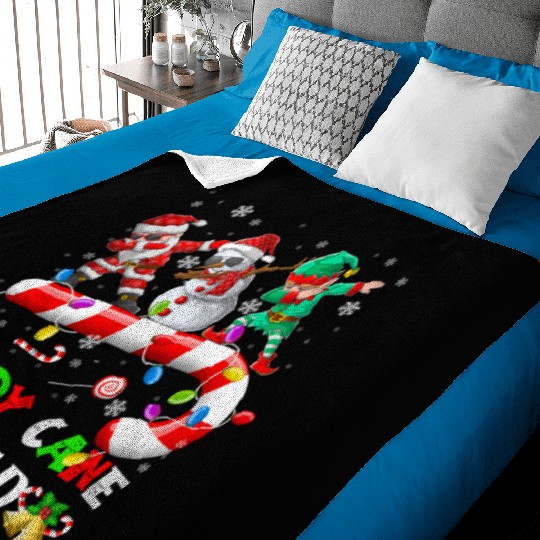 Dabbing Santa Elf Snowman Candy Cane Christmas Baby Blankets