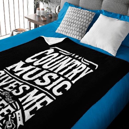 Country Music Gives Me Life Baby Blankets
