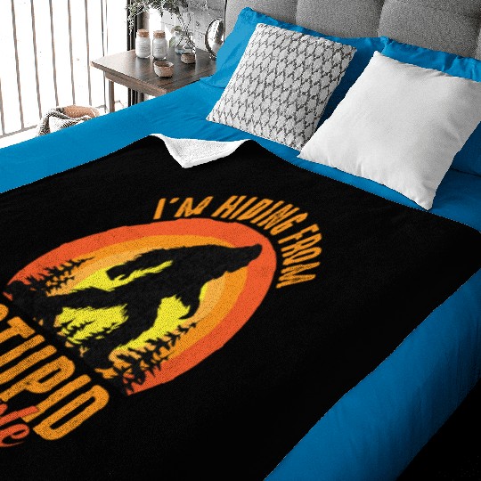 Bigfoot Sasquatch Im Hiding From Stupid People Baby Blankets