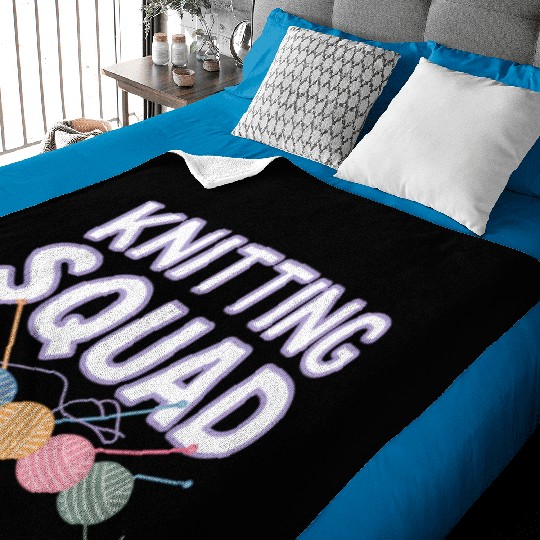 Yarn and Needle Knitting Circle Creative Icon Baby Blankets