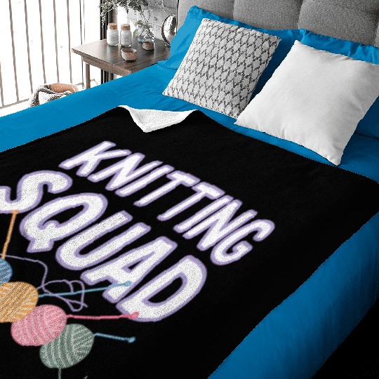 Yarn and Needle Knitting Circle Creative Icon Baby Blankets