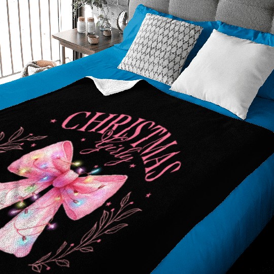 Pink Christmas Girly, Merry Christmas Baby Blankets