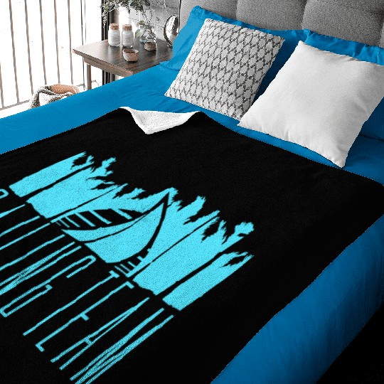 Sailing Team Ship Sun Palm Trees Sunset Sunrise Baby Blankets