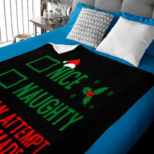 Nice Naughty Checklist - Funny Christmas Baby Blankets