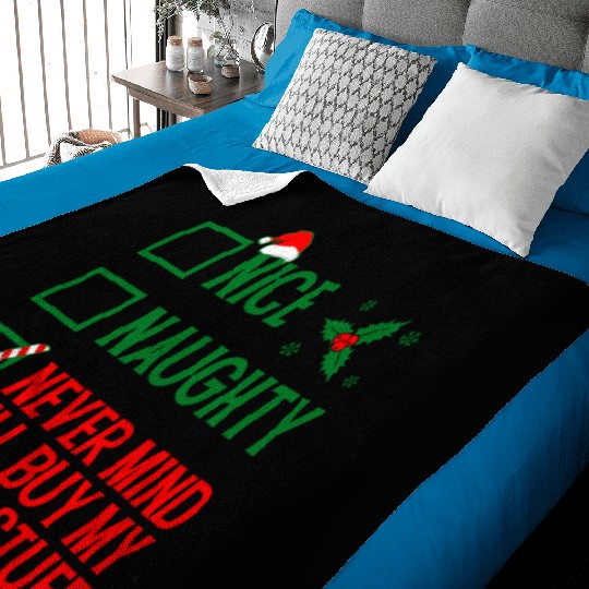 Nice Naughty Funny Holiday Baby Blankets