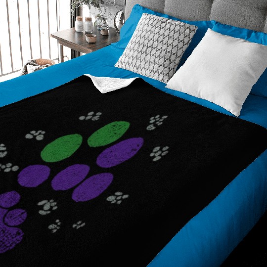AroAce Cat Paw Prints Baby Blankets
