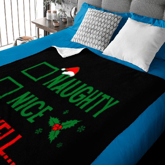 Naughty or Nice Funny Christmas Baby Blankets