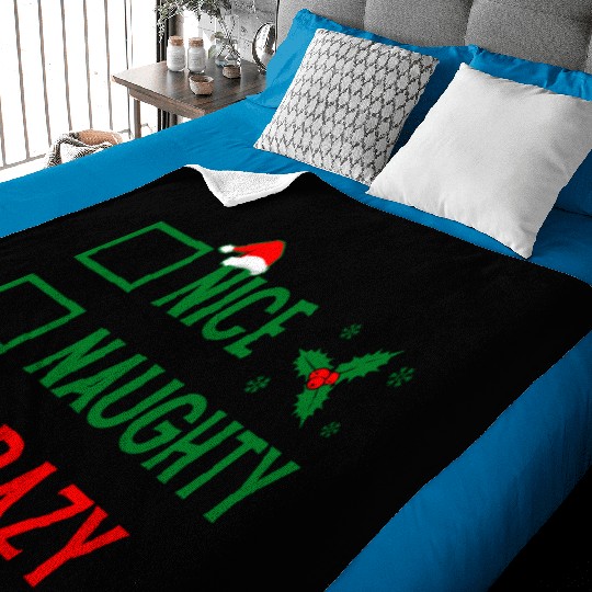 Naughty, Nice, Crazy Christmas Baby Blankets