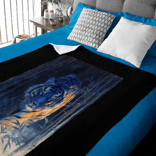 Majestic Tiger in the Bamboo Forest Baby Blankets