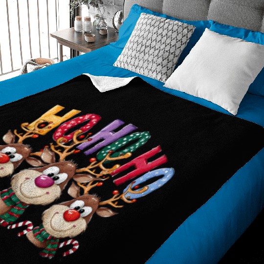 Ho Ho Ho Deer Baby Blankets