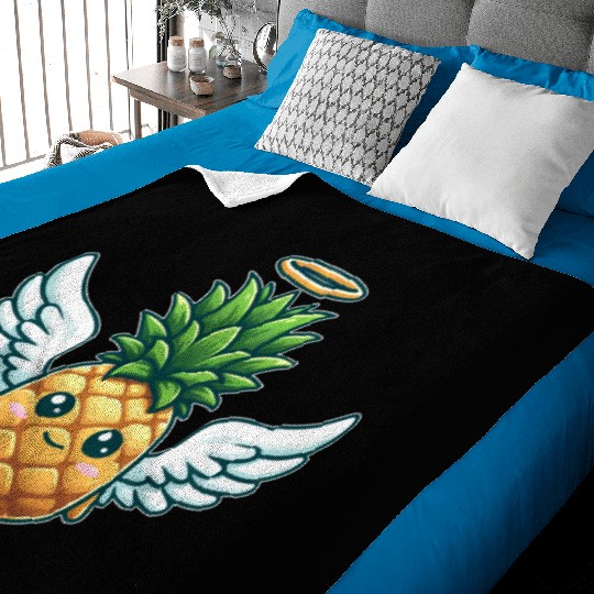 Angel Pineapple with Wings Fruity Baby Blankets