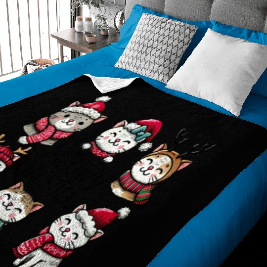 Meowy Christmas Baby Blankets