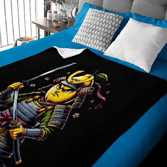 Samurai Lemon Warrior Blossom Art Baby Blankets