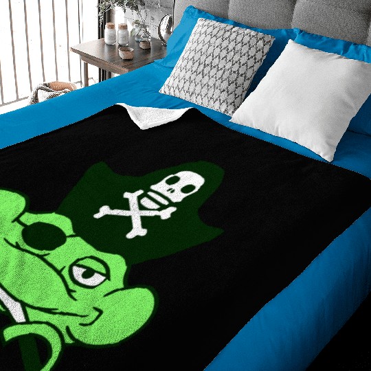 Frog Captain Hat Toad Funny Cool Comic Cartoon Fun Baby Blankets